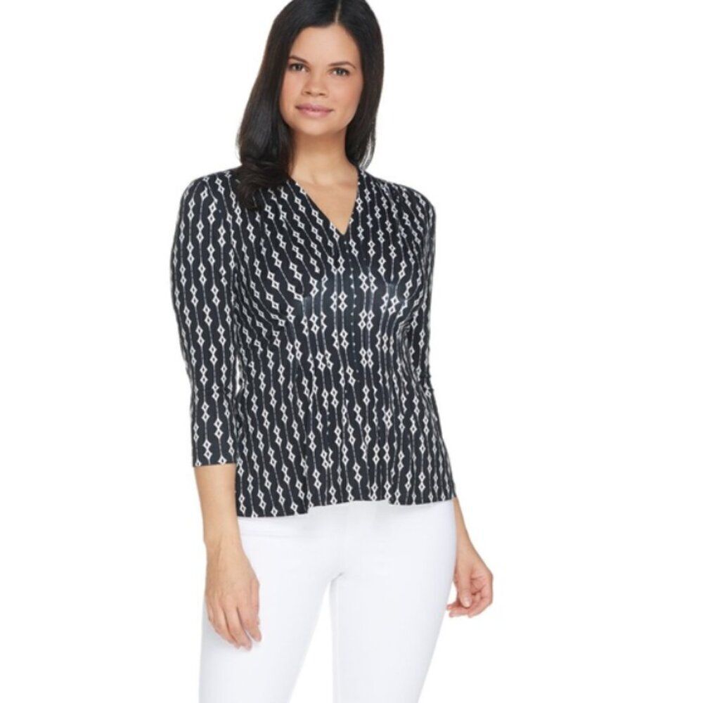 New Laurie Felt Cinched Front V-Neck Top | Size L